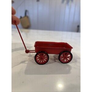 Vintage Metal Dollhouse Red Wagon, Knobler Japan, Miniature